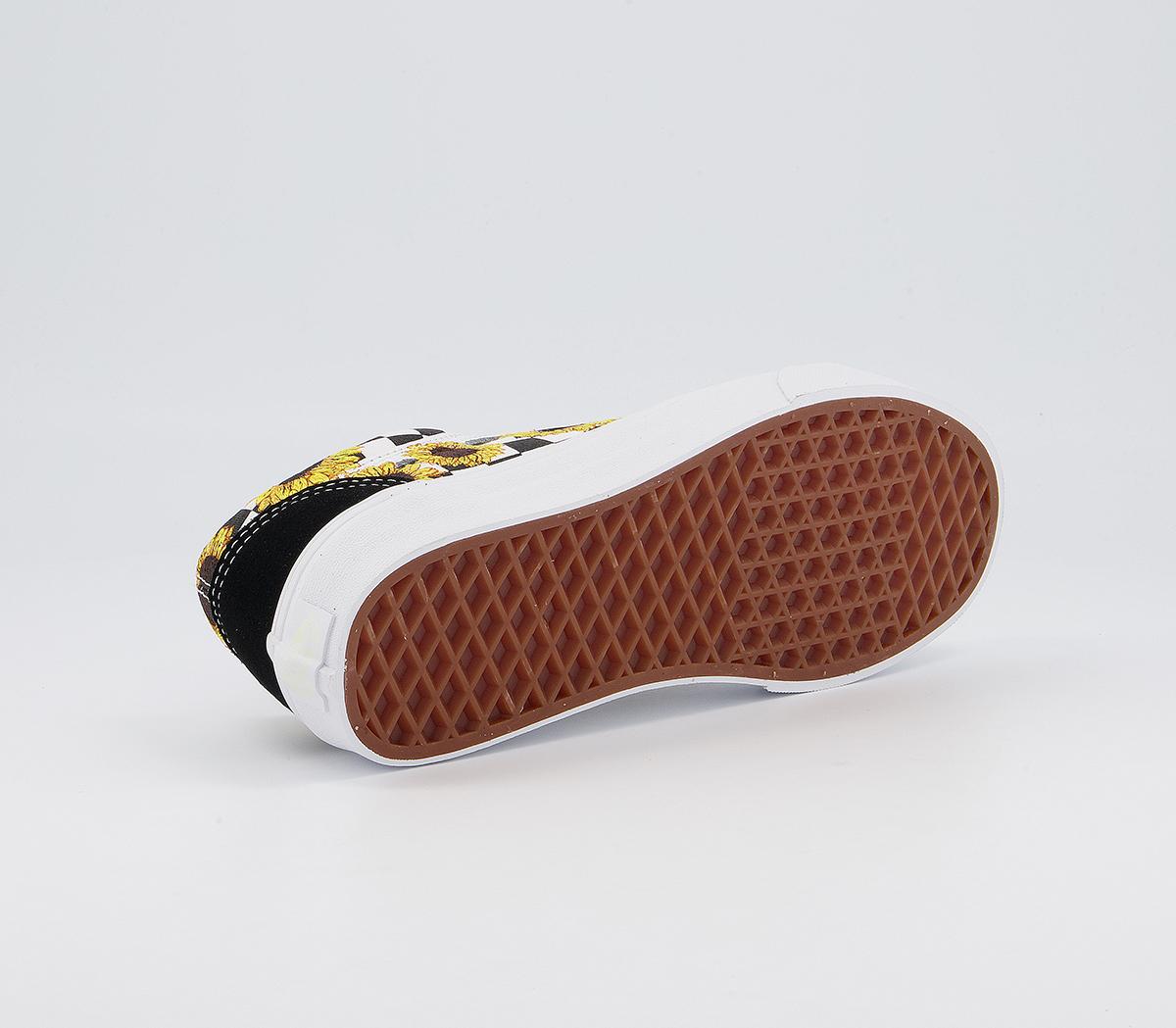 Vans Old Skool Trainers Vans Old Skool Trainers Sunflower Embroidery Black True White