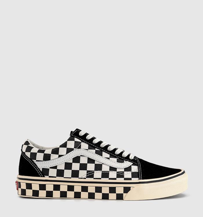 Vans Old Skool Trainers Black Checkboard