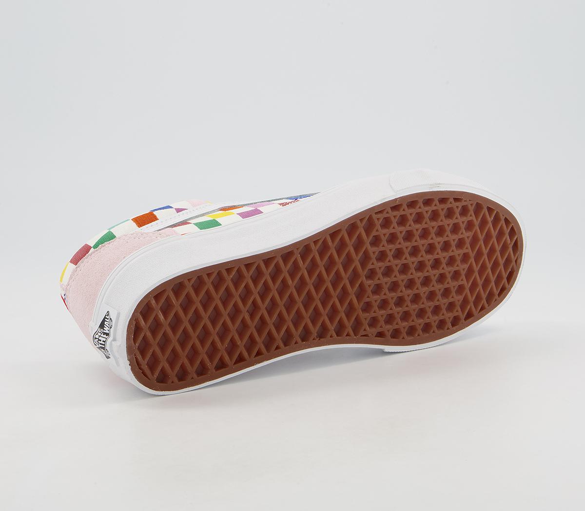 Vans Old Skool Trainers Vans Old Skool Trainers Pink Multi Embroidered Checkerboard Exclusive