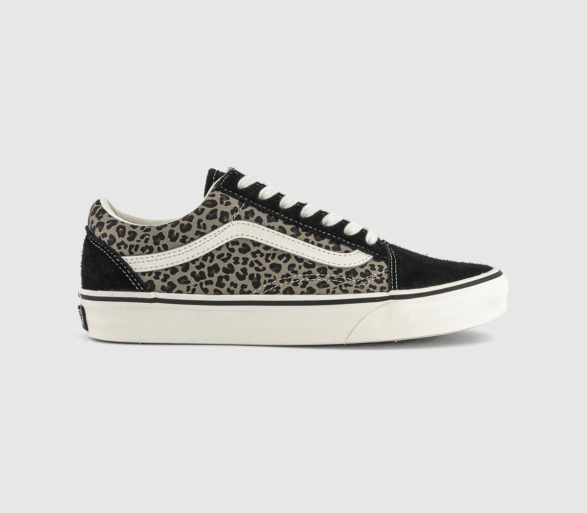 Vans Womens Old Skool Trainers Leopard Multi, 3.5
