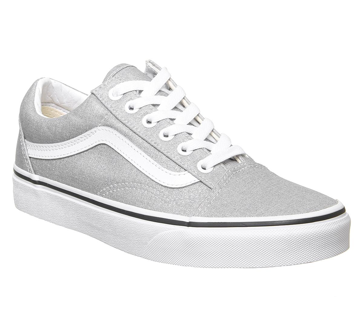 Vans jersey old skool grey & true white womens on sale shoes