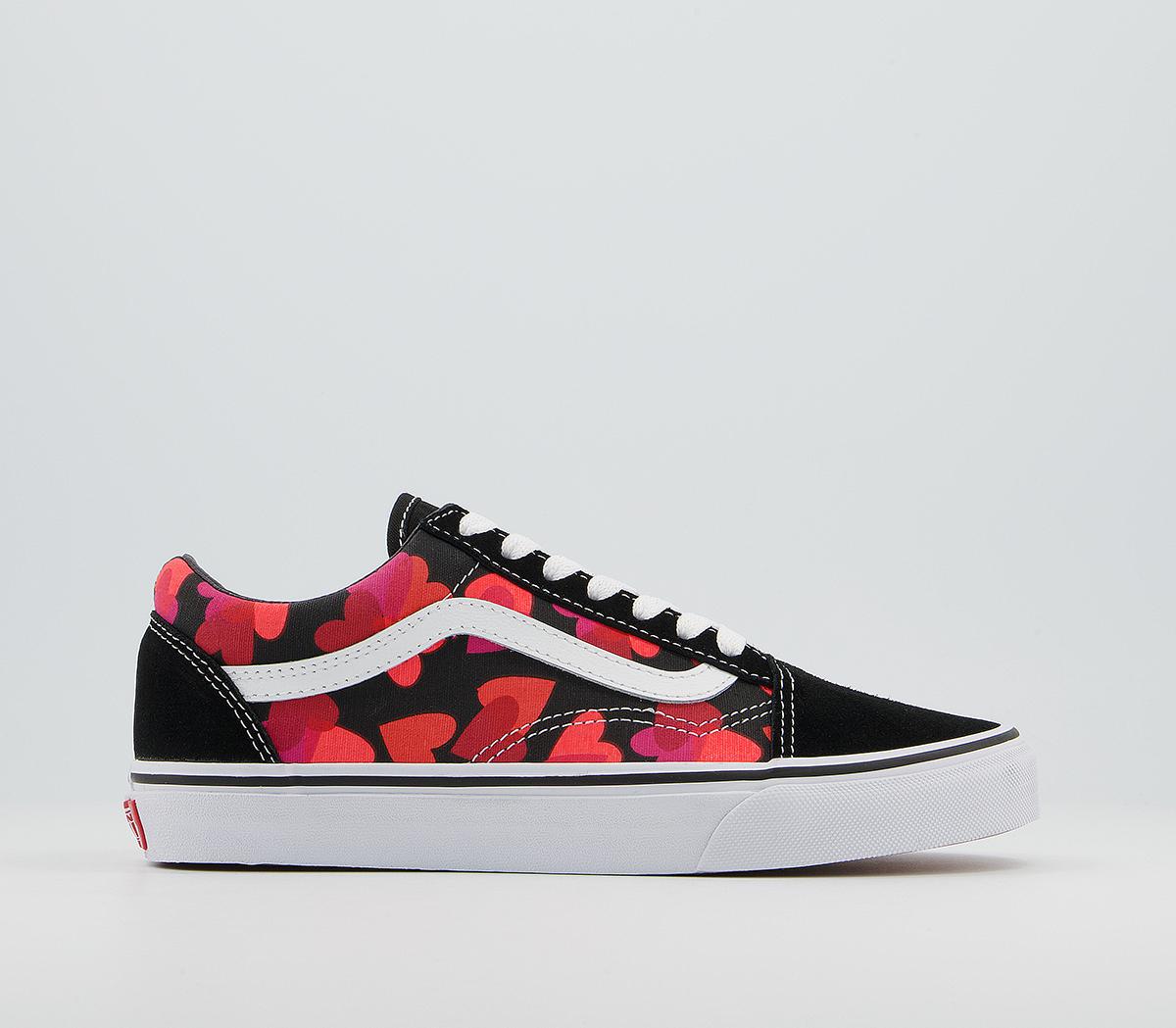 Black vans with discount hearts