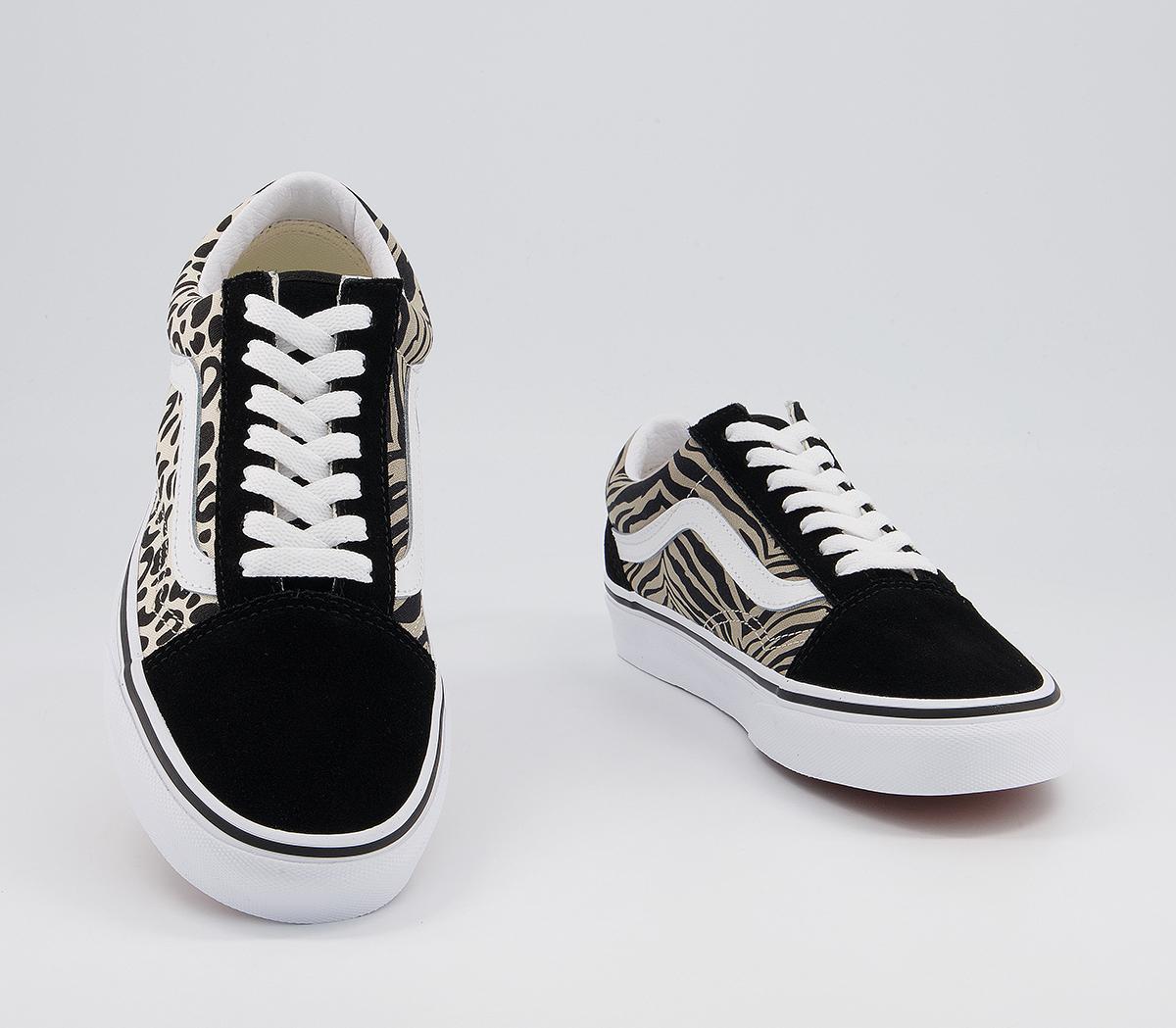 Vans Old Skool Trainers Vans Old Skool Trainers Safari Mix True White