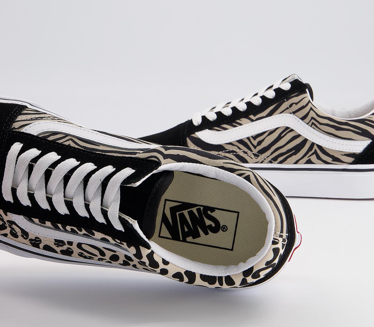 Vans Old Skool Trainers Vans Old Skool Trainers Safari Mix True White