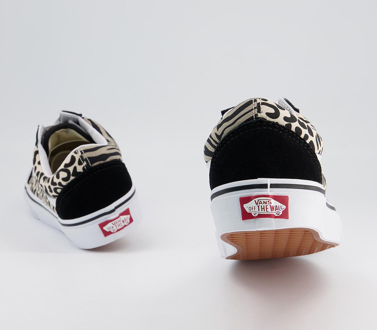 Vans Old Skool Trainers Vans Old Skool Trainers Safari Mix True White