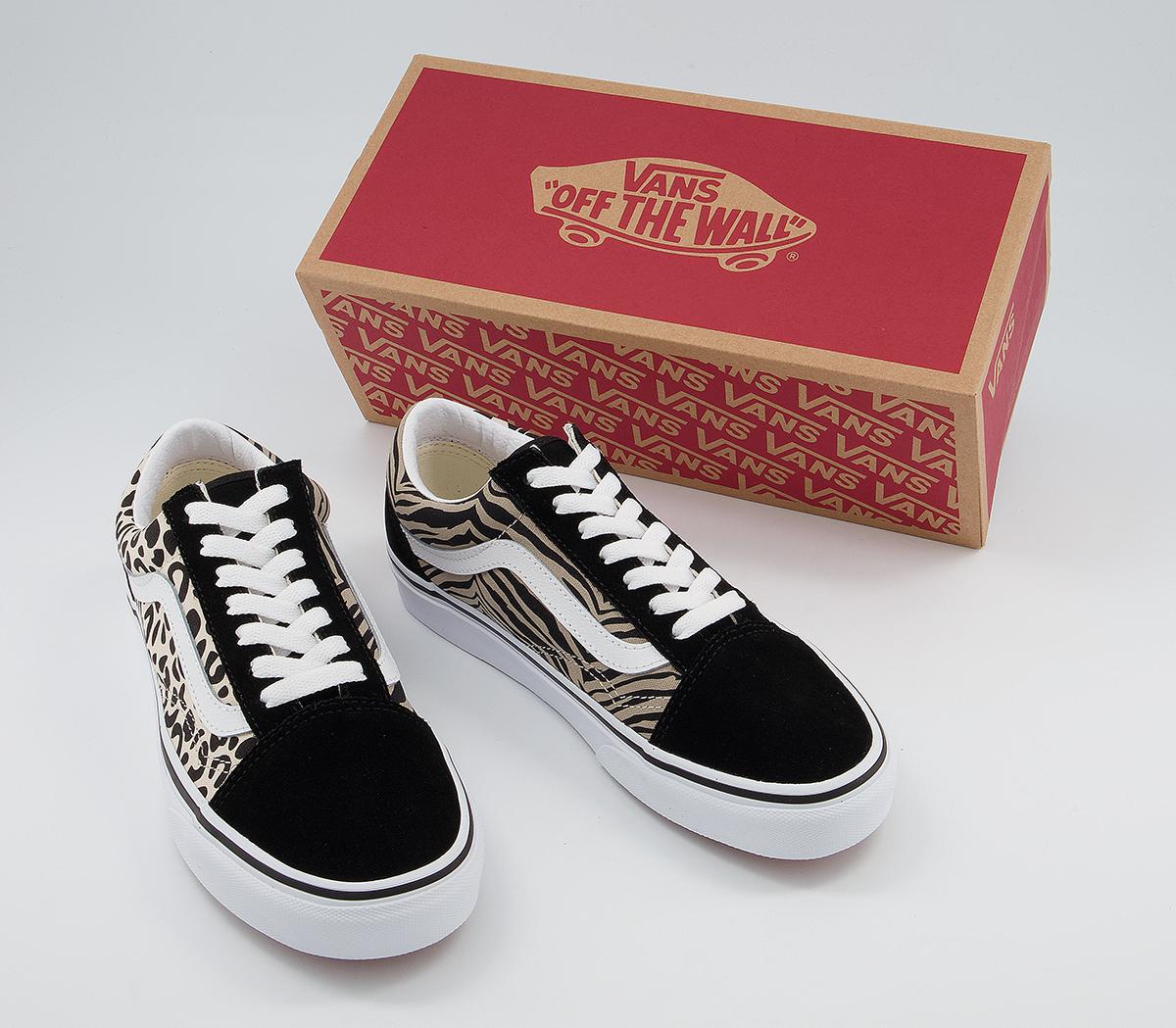 Vans Old Skool Trainers Vans Old Skool Trainers Safari Mix True White