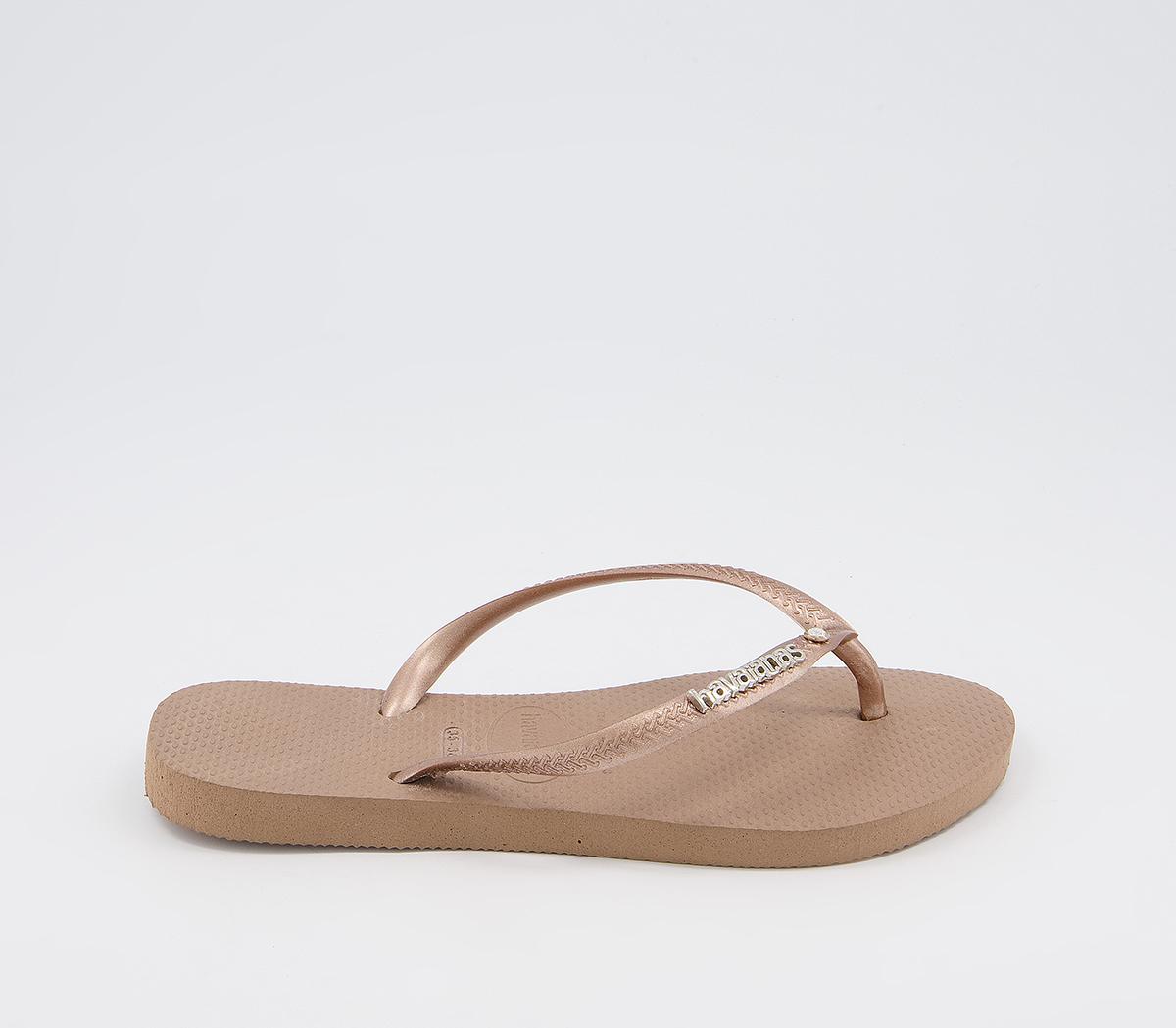 HavaianasSlim Metal Crystal Flip FlopRose Gold