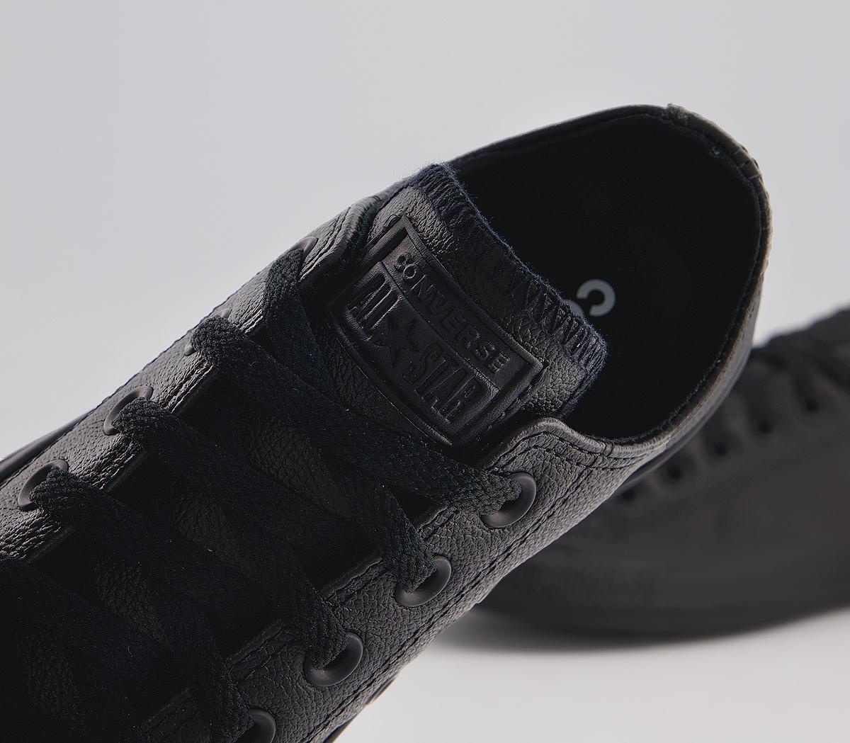 Converse All Star Low Leather Trainers Converse All Star Low Leather Trainers Black Mono Leather