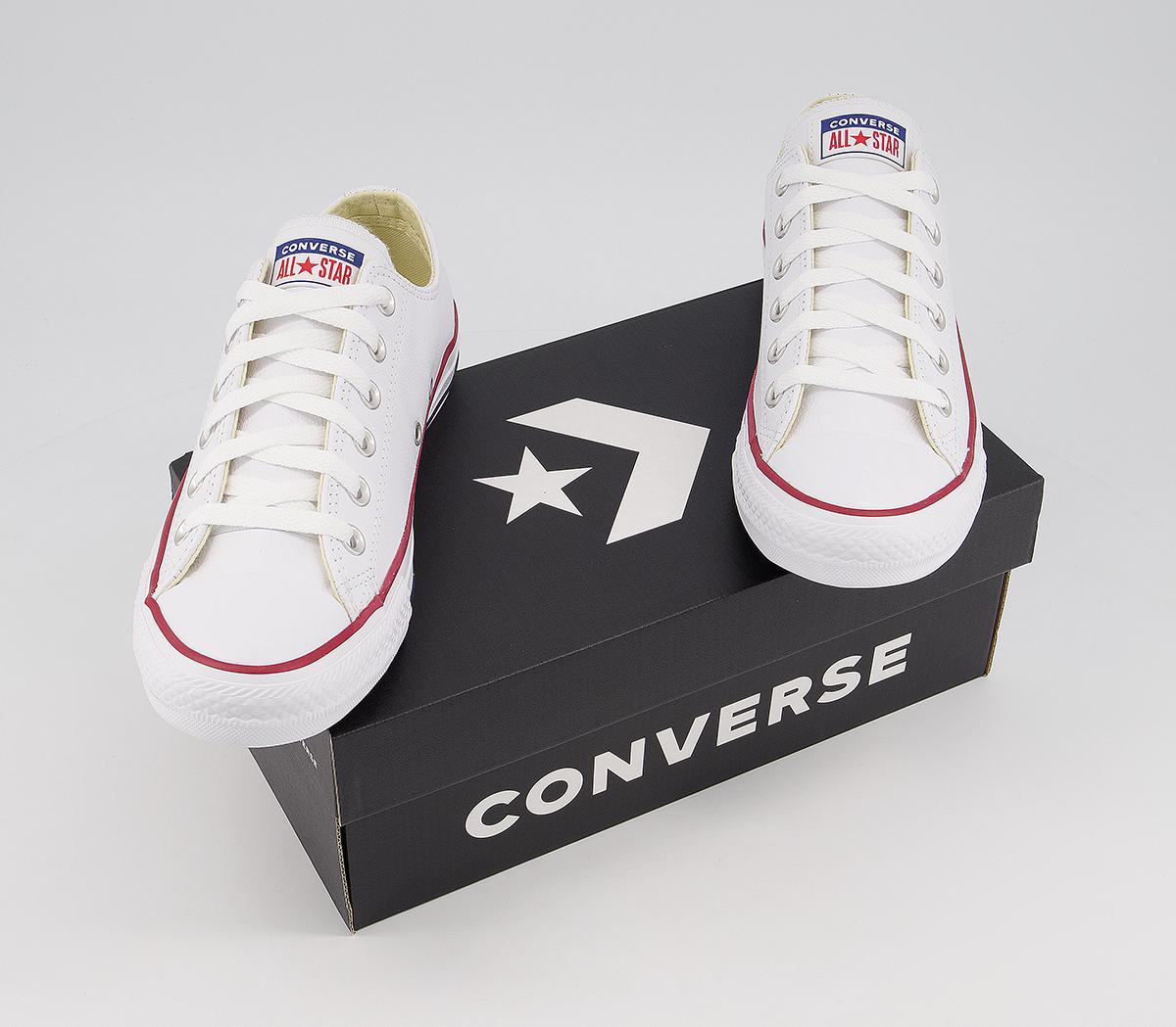 Converse All Star Low Leather Trainers Converse All Star Low Leather Trainers Optical White