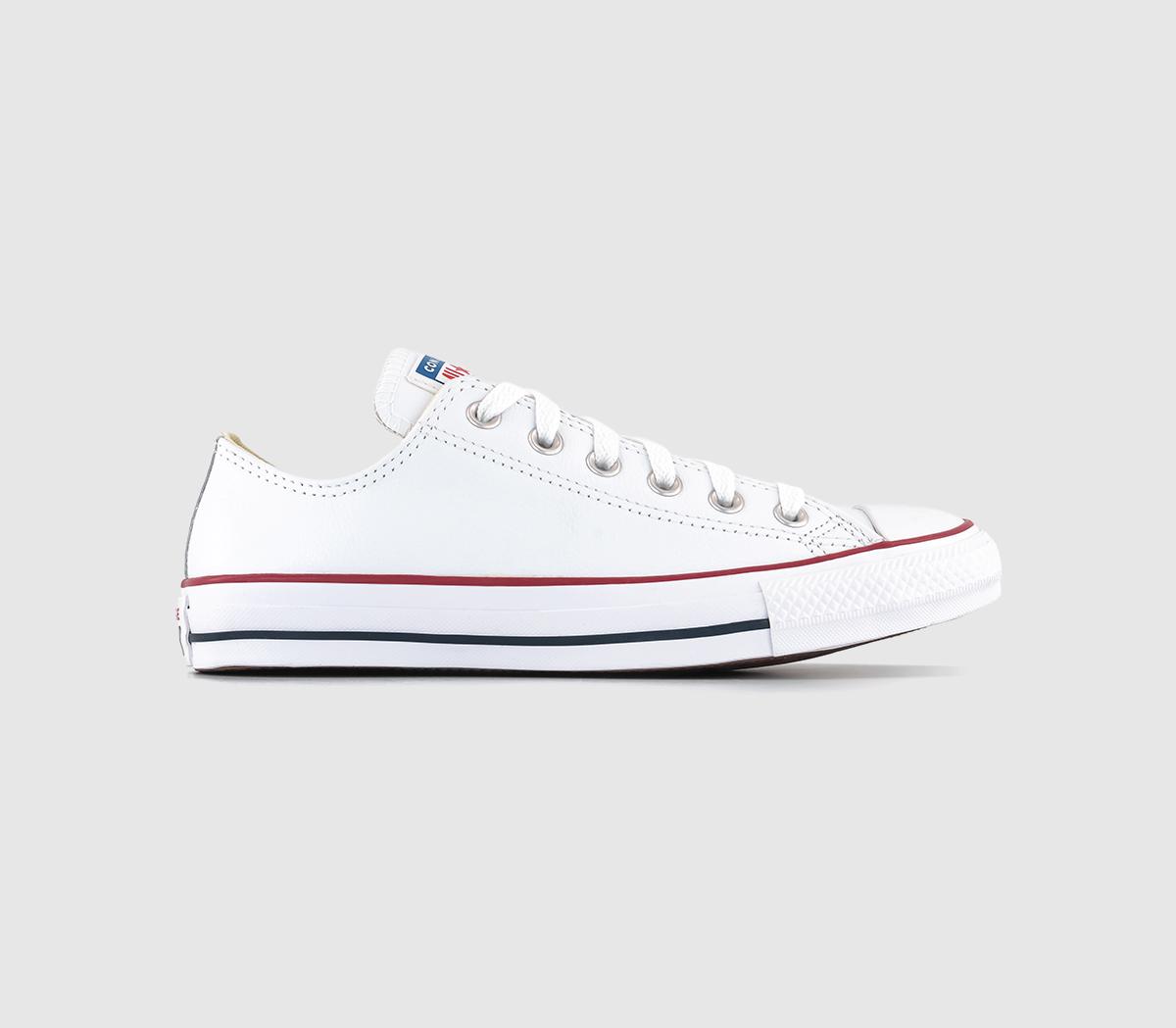 Converse All Star Low Leather Trainers Optical White Unisex Sports