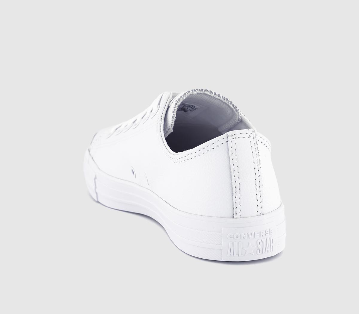 ConverseAll Star Low Leather TrainersWhite Mono Leather 