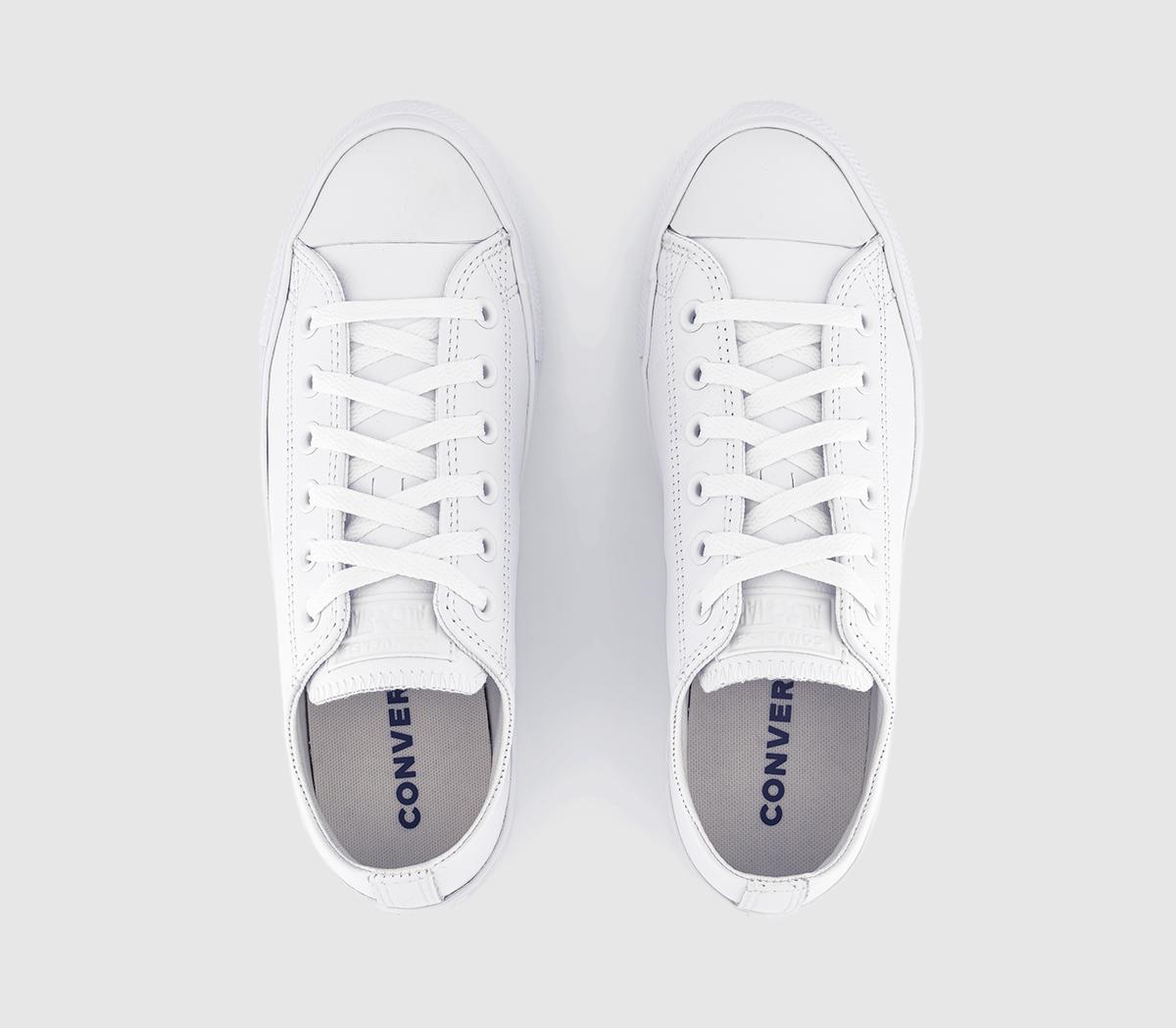 ConverseAll Star Low Leather TrainersWhite Mono Leather 