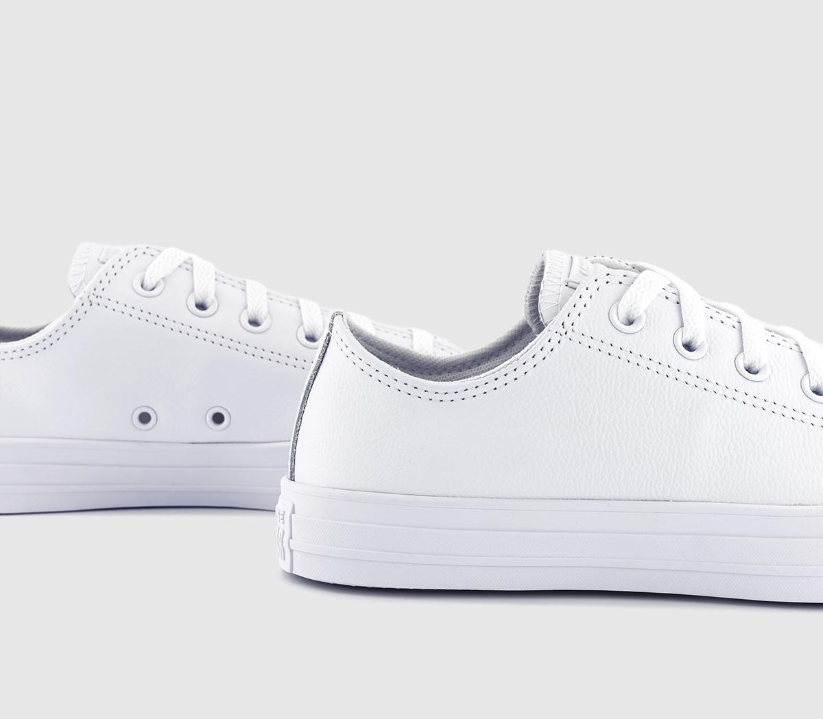 ConverseAll Star Low Leather TrainersWhite Mono Leather 