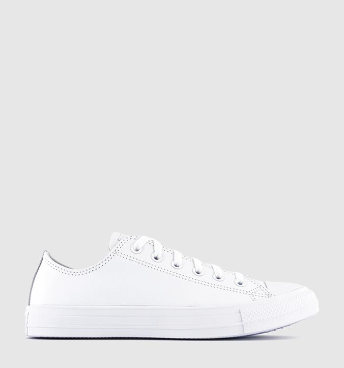 Converse All Star Low Leather Trainers White Mono Leather
