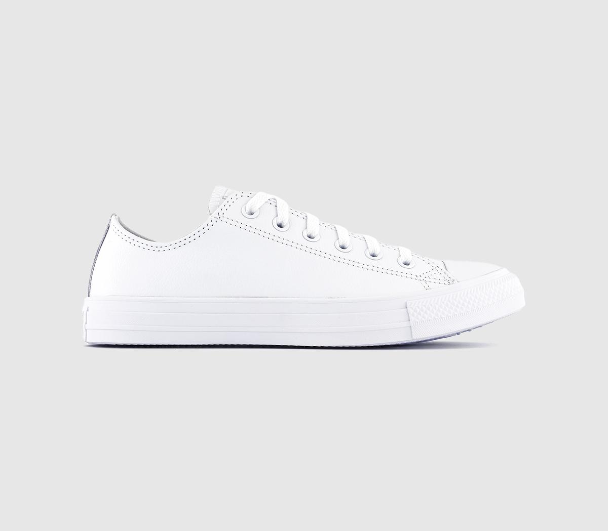 Subproducto Adelantar sueño Converse All Star Low Leather Trainers White Mono Leather - Unisex Sports