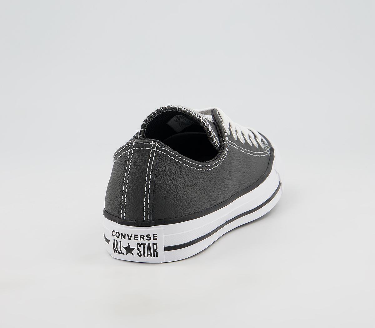 Converse All Star Low Leather Trainers Converse All Star Low Leather Trainers Storm Wind White Black