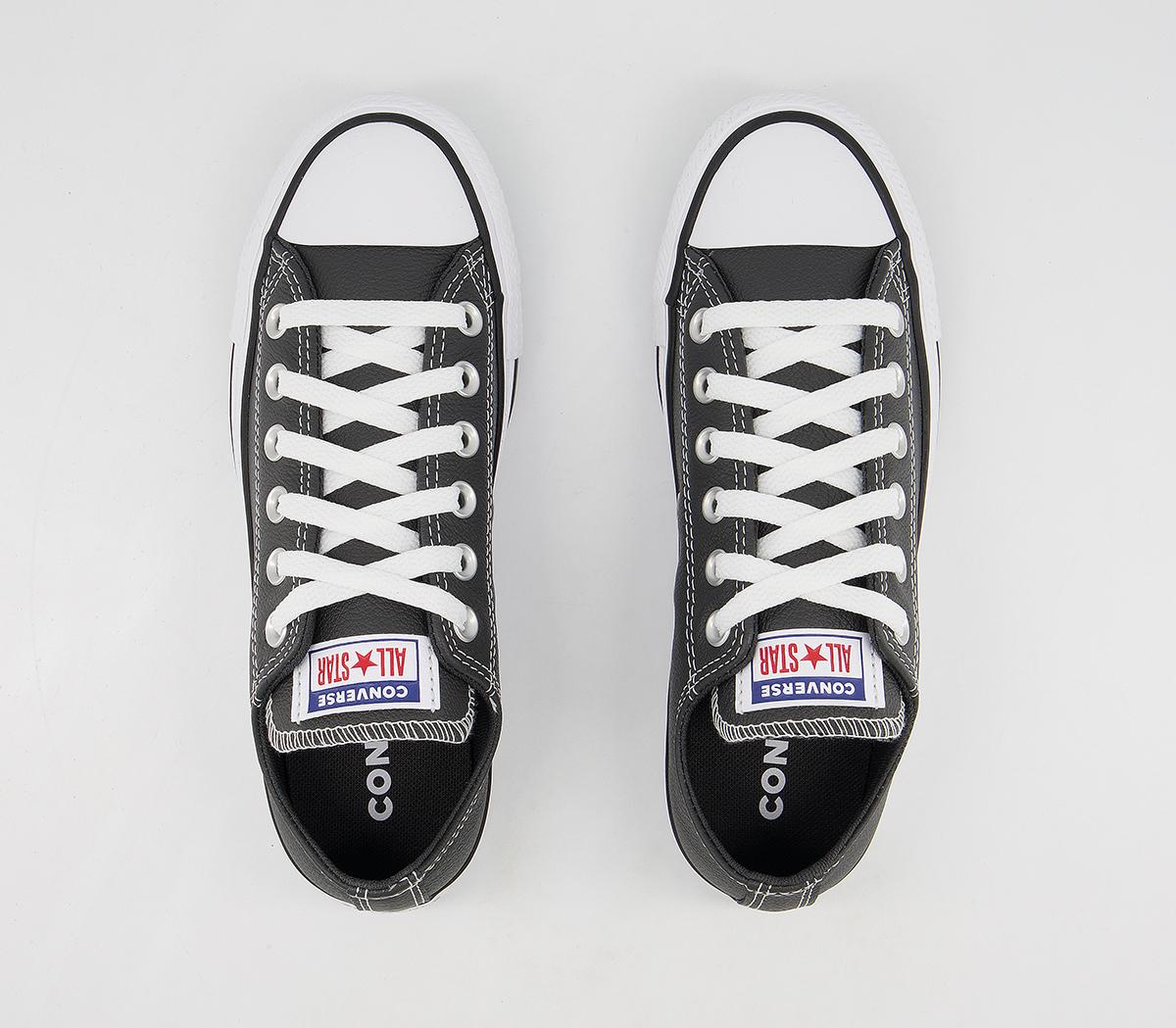 Converse All Star Low Leather Trainers Converse All Star Low Leather Trainers Storm Wind White Black