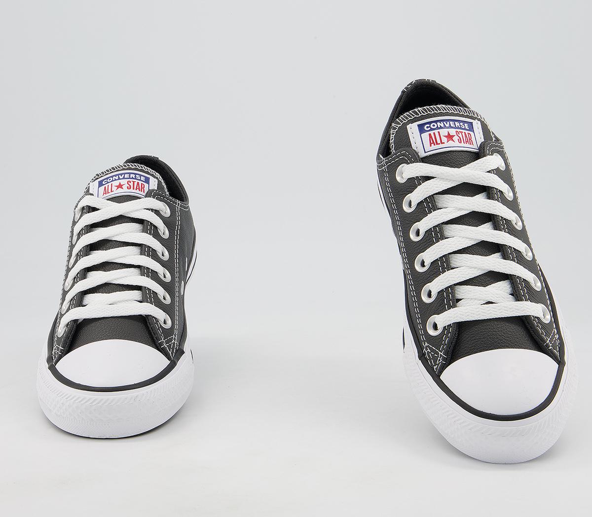 Converse All Star Low Leather Trainers Converse All Star Low Leather Trainers Storm Wind White Black