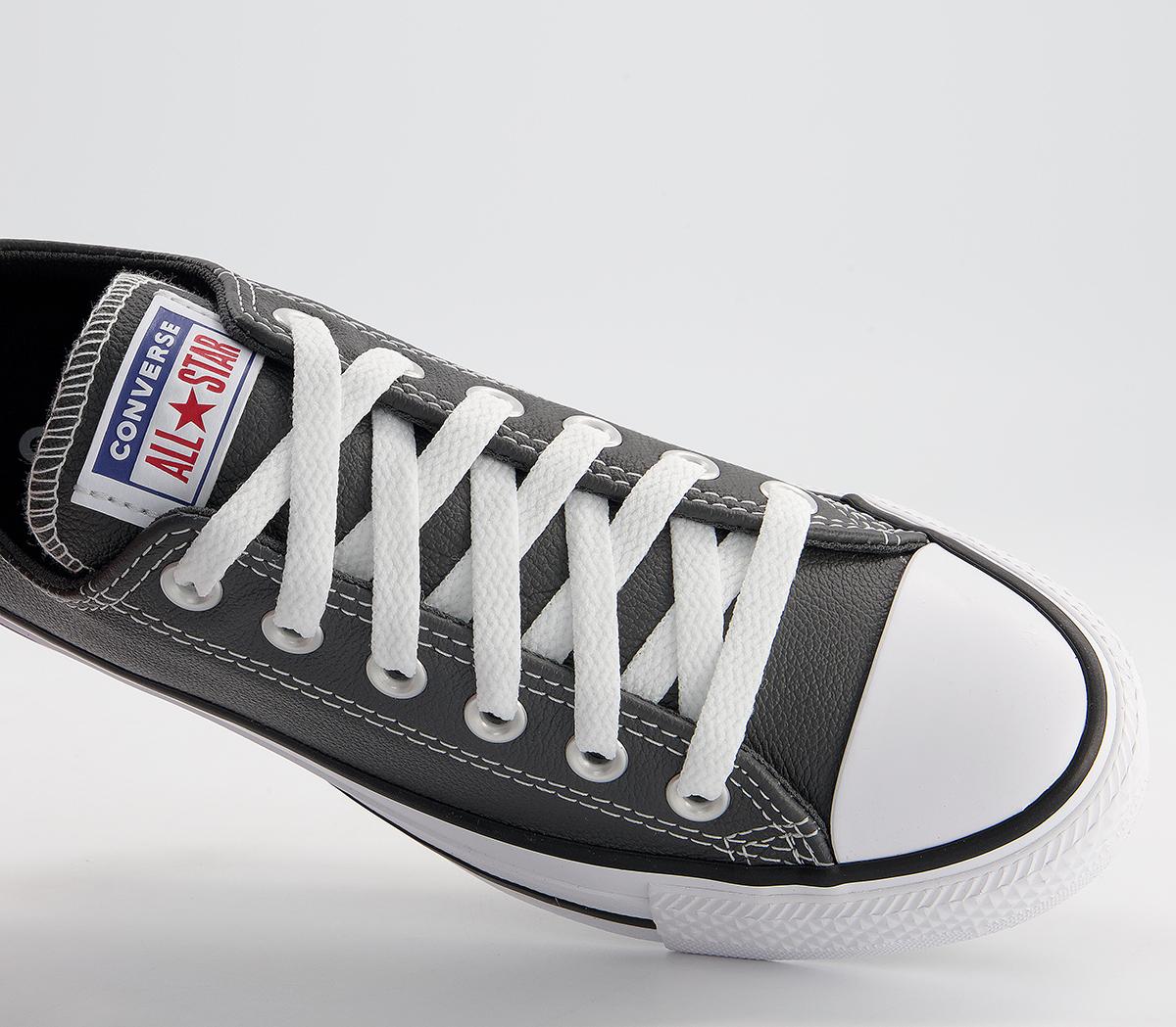 Converse All Star Low Leather Trainers Converse All Star Low Leather Trainers Storm Wind White Black