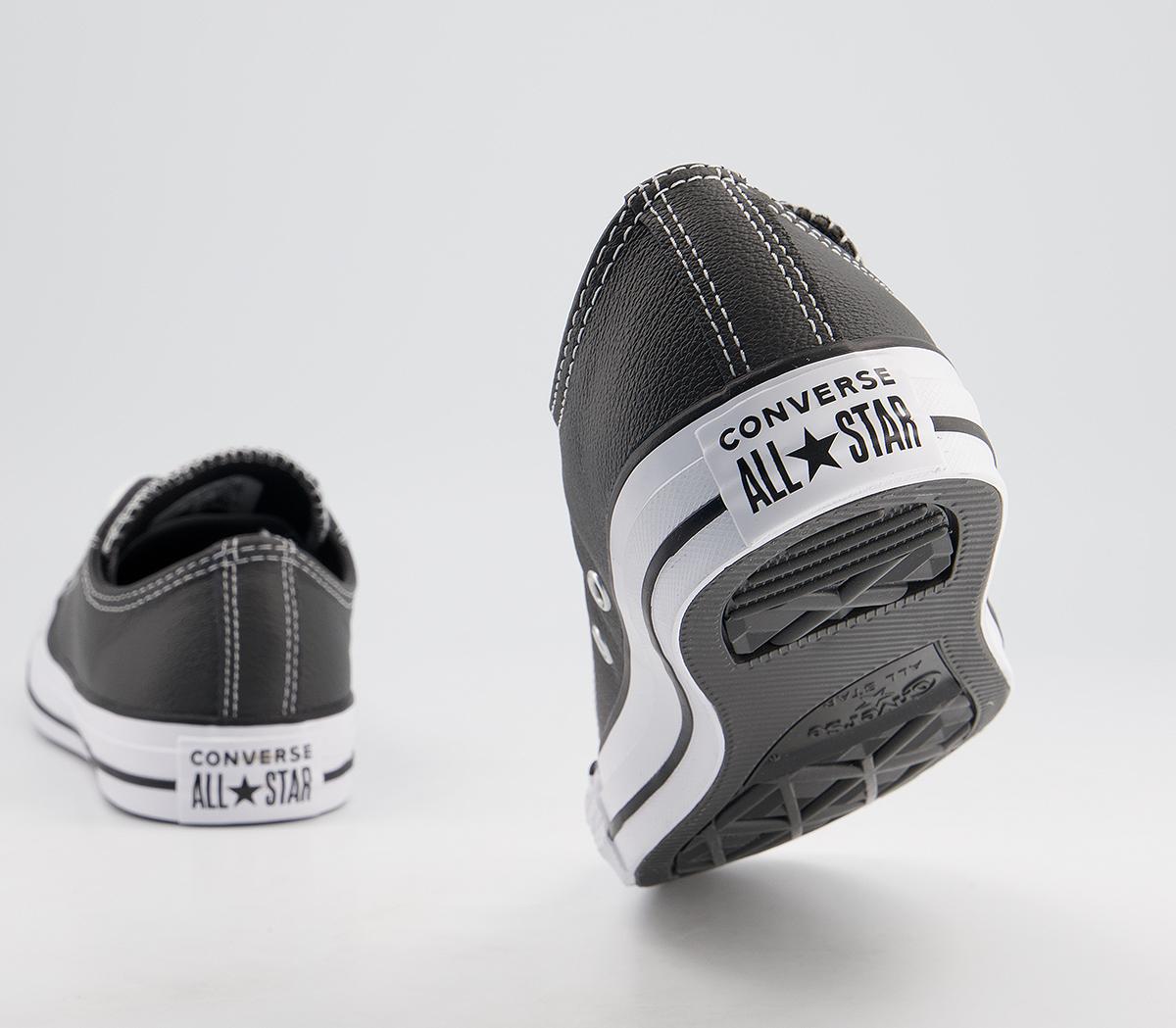 Converse All Star Low Leather Trainers Converse All Star Low Leather Trainers Storm Wind White Black