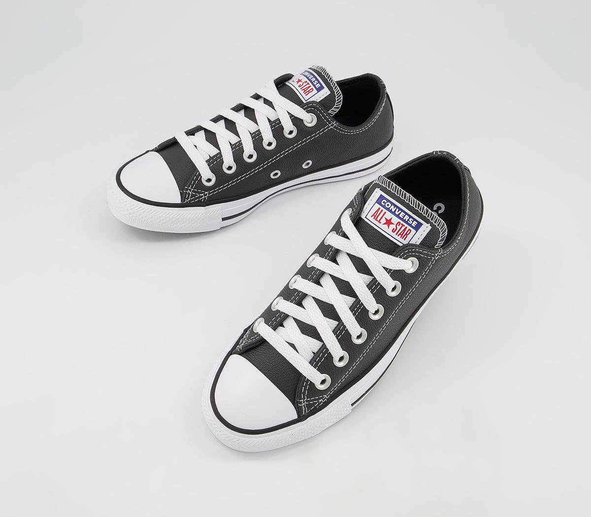 Converse All Star Low Leather Trainers Converse All Star Low Leather Trainers Storm Wind White Black