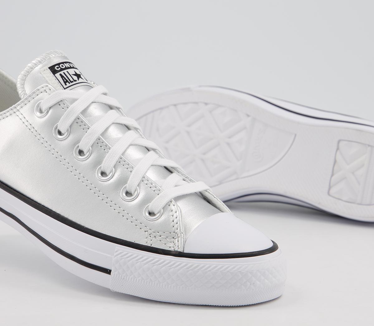 Converse All Star Low Leather Trainers Converse All Star Low Leather Trainers Pure Silver Egret Exclusive