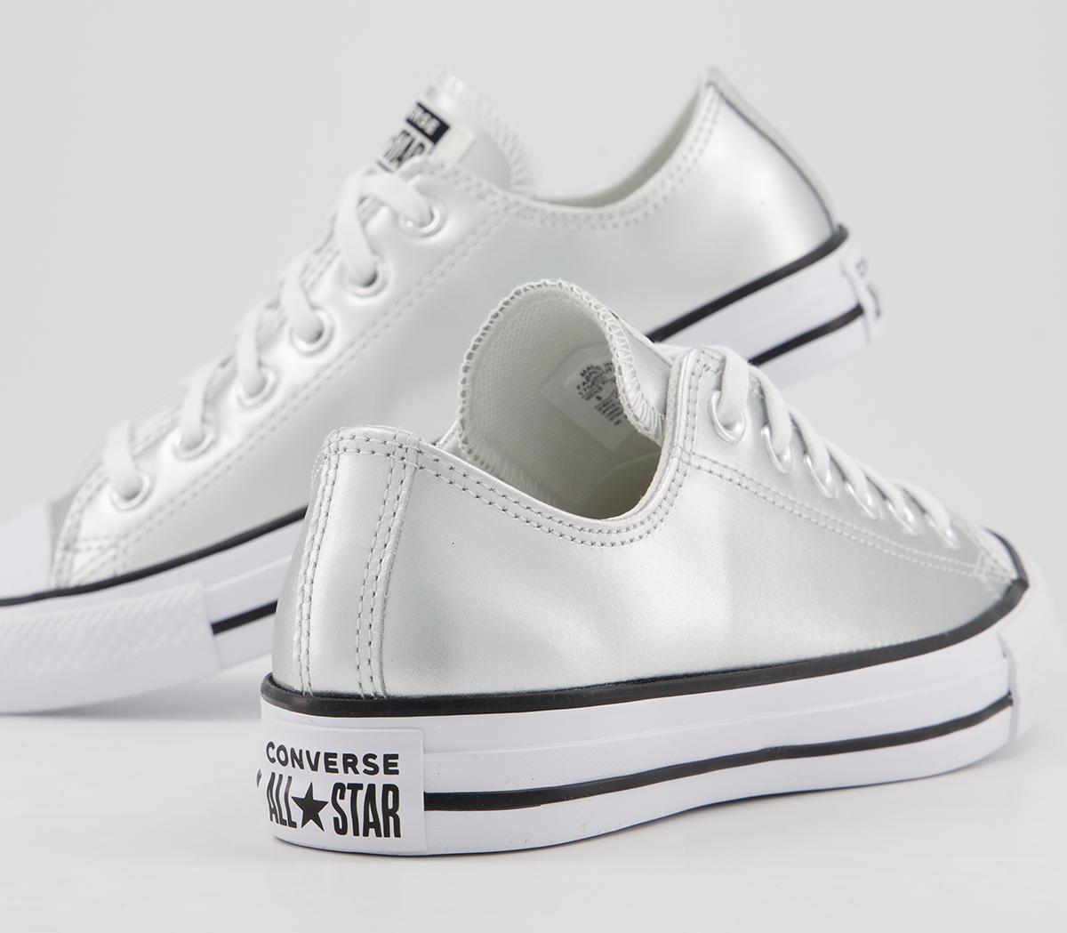 Converse All Star Low Leather Trainers Converse All Star Low Leather Trainers Pure Silver Egret Exclusive