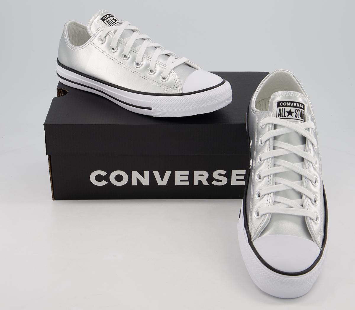 Converse All Star Low Leather Trainers Converse All Star Low Leather Trainers Pure Silver Egret Exclusive