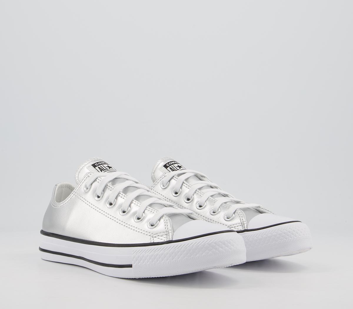 Converse All Star Low Leather Trainers Converse All Star Low Leather Trainers Pure Silver Egret Exclusive