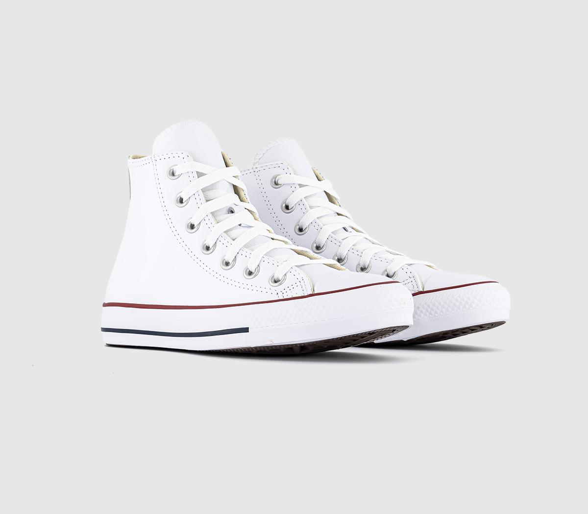 Converse All Star High White Leather Classic Trainers, 10