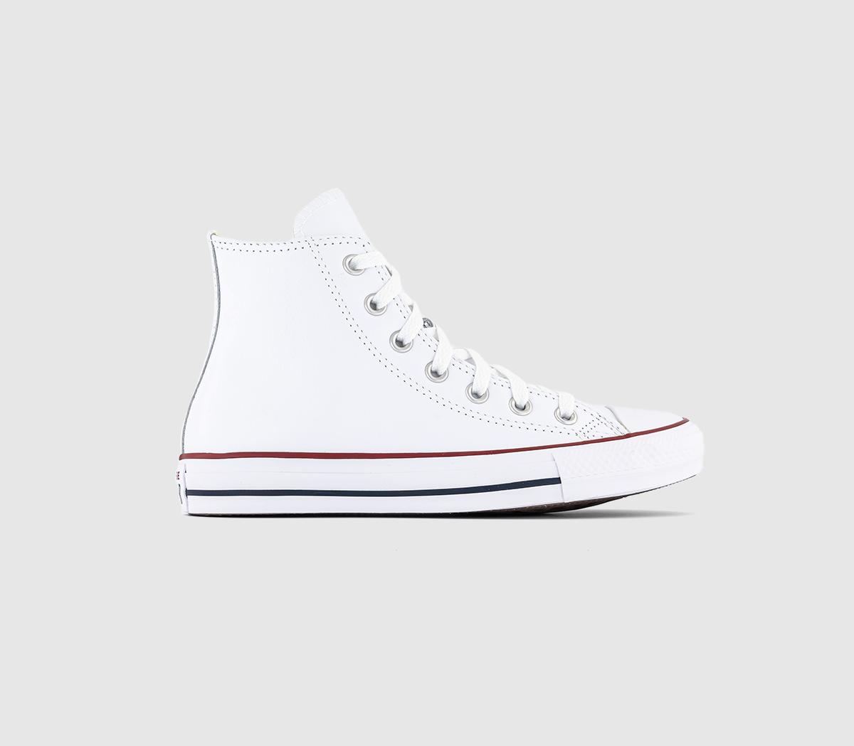 All Star High White Leather Trainers