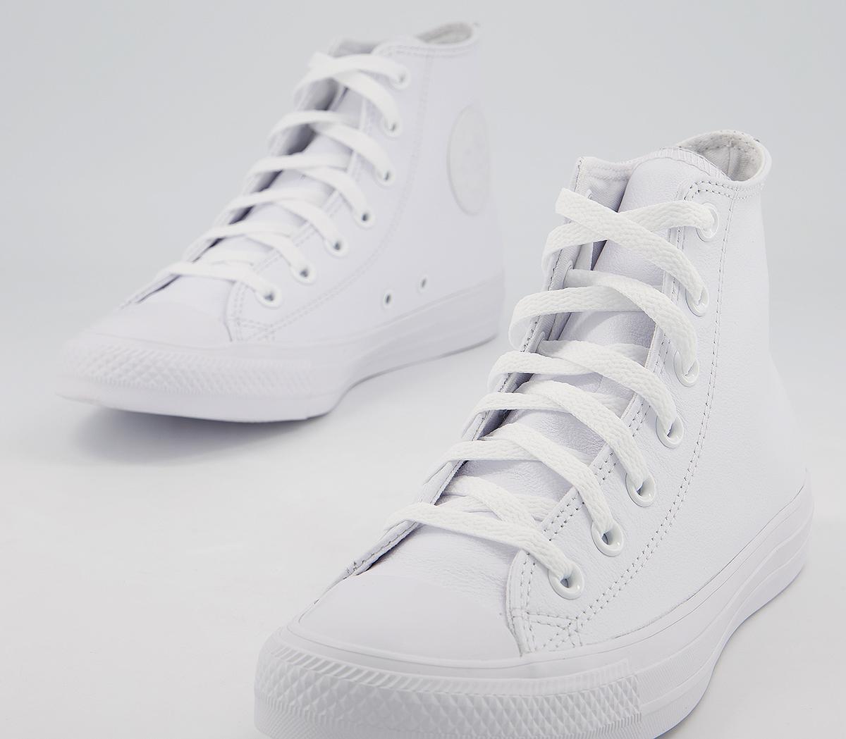 Converse All Star Hi Leather Converse All Star Hi Leather White Mono