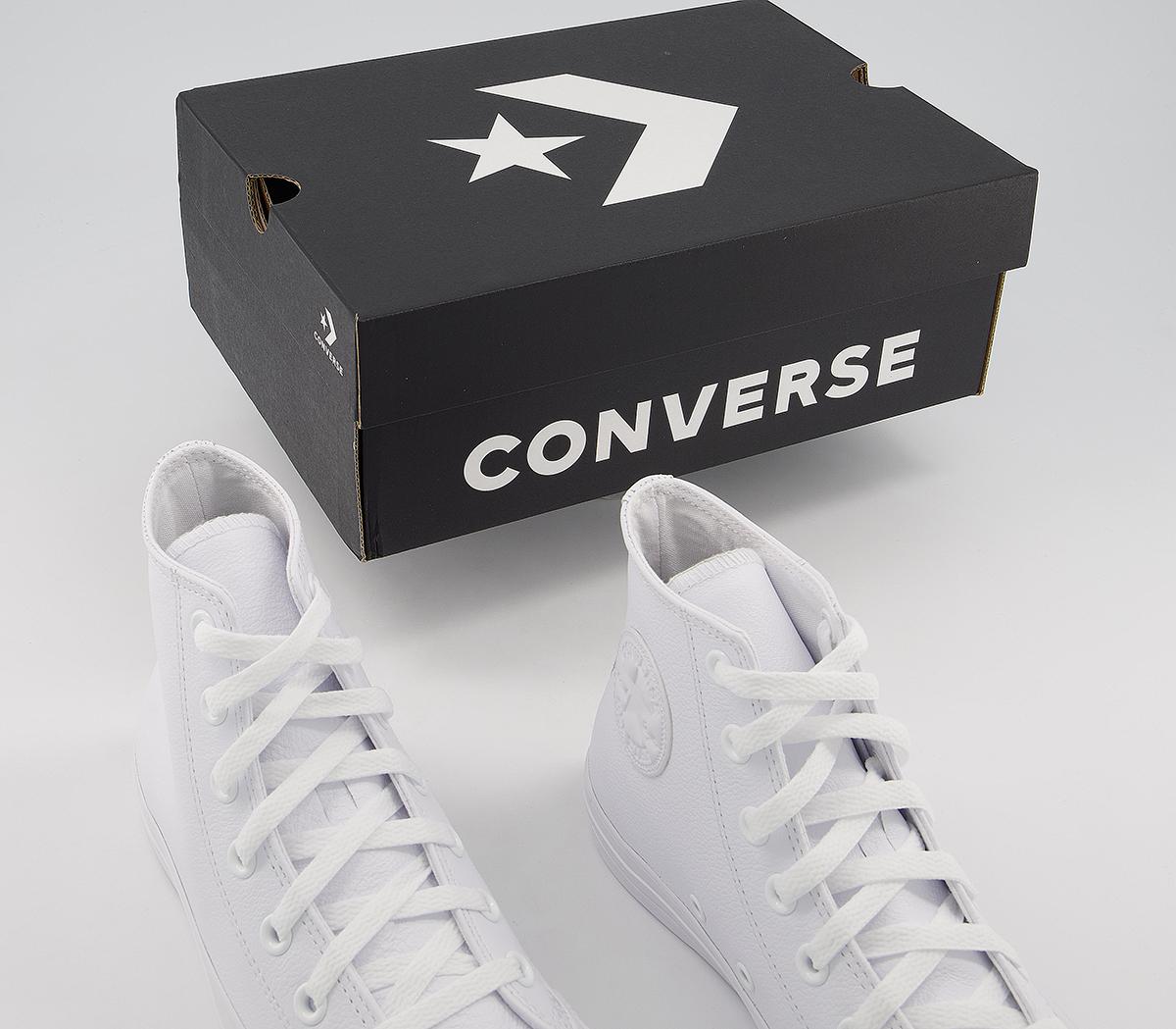 Converse All Star Hi Leather Converse All Star Hi Leather White Mono