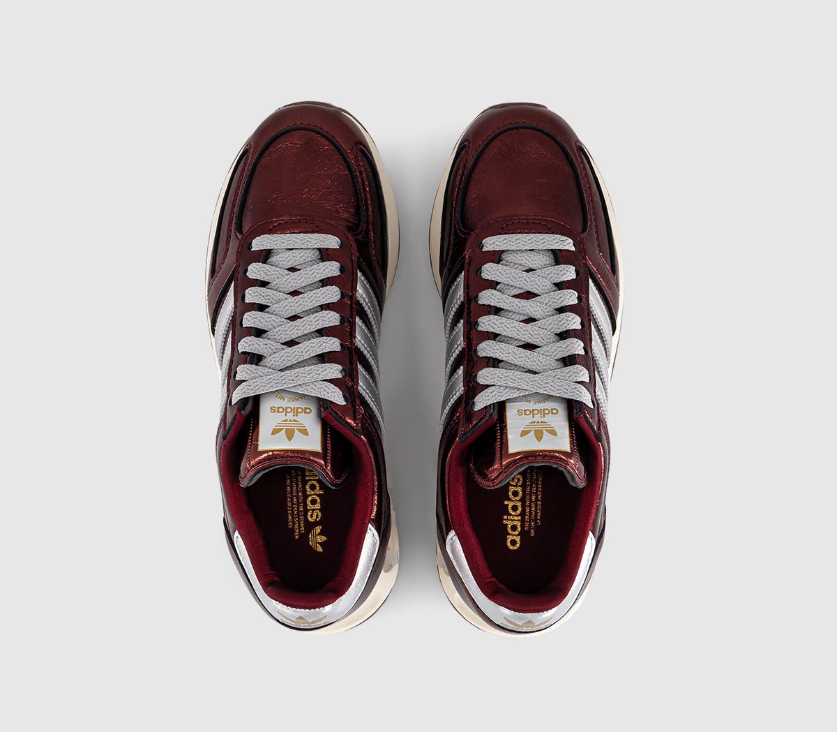 adidasLA Trainers OGShadow Red Silver Metallic Gold Metallic