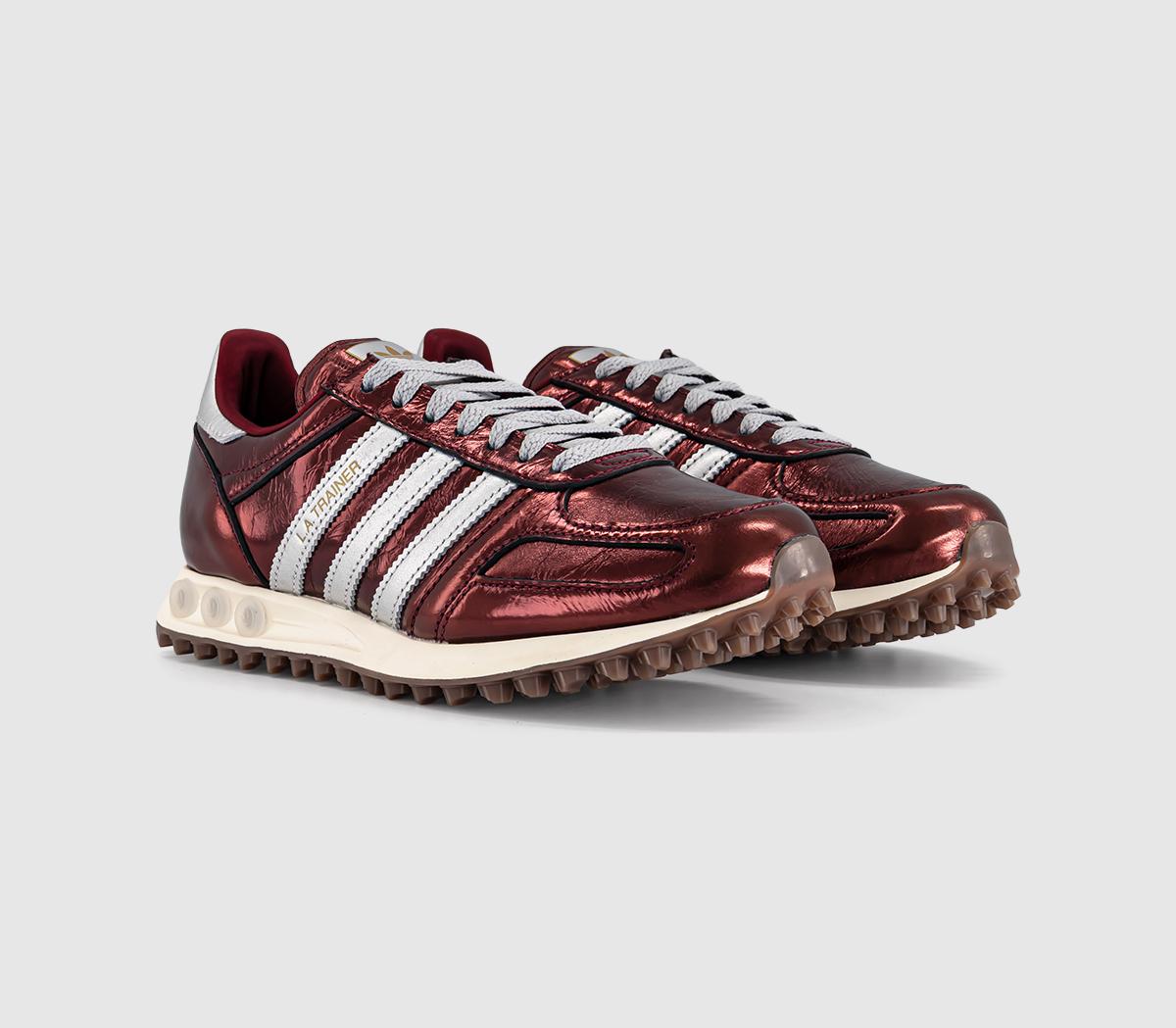 adidasLA Trainers OGShadow Red Silver Metallic Gold Metallic