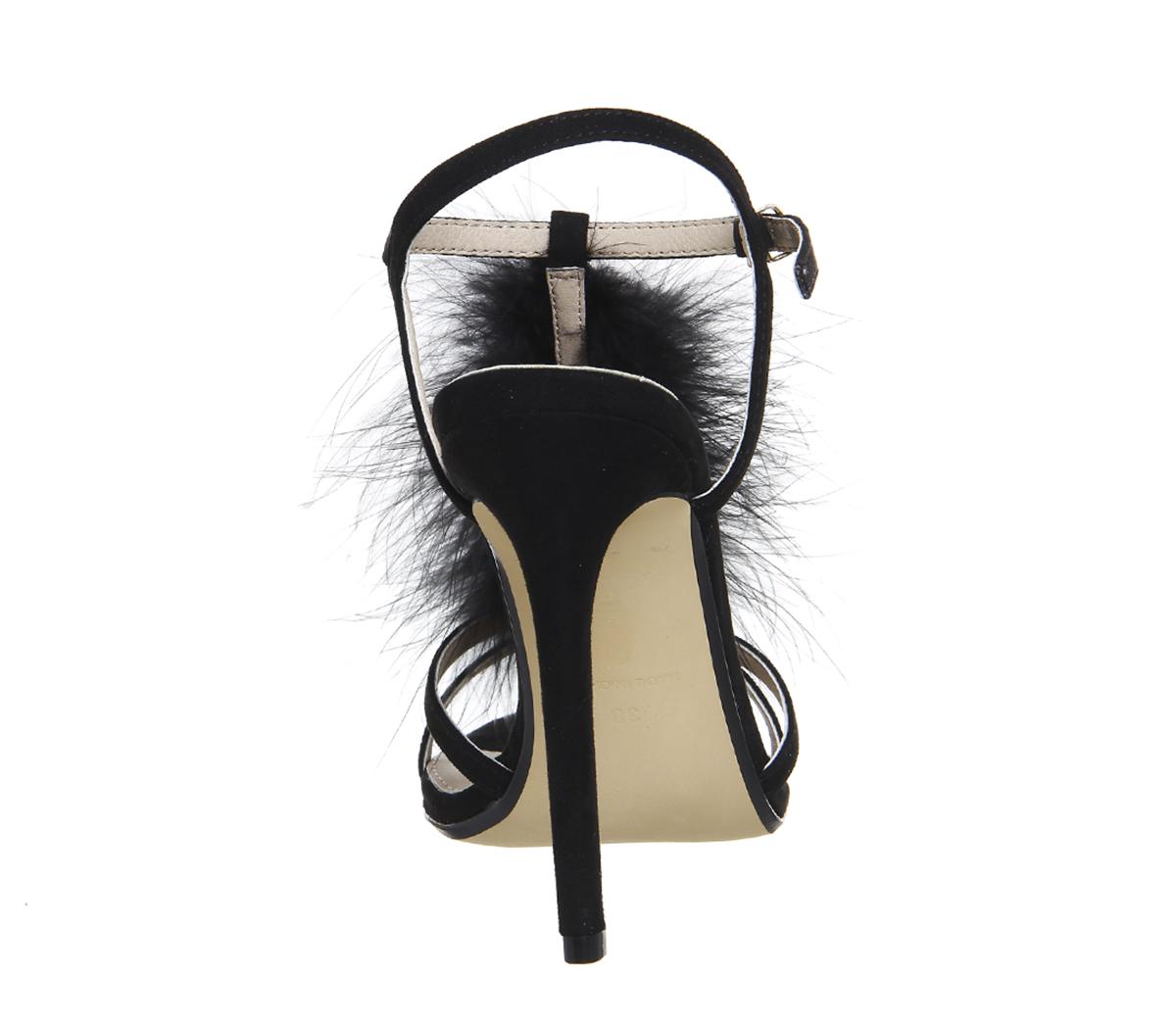 OFFICEArabella Feather Trim SandalBlack