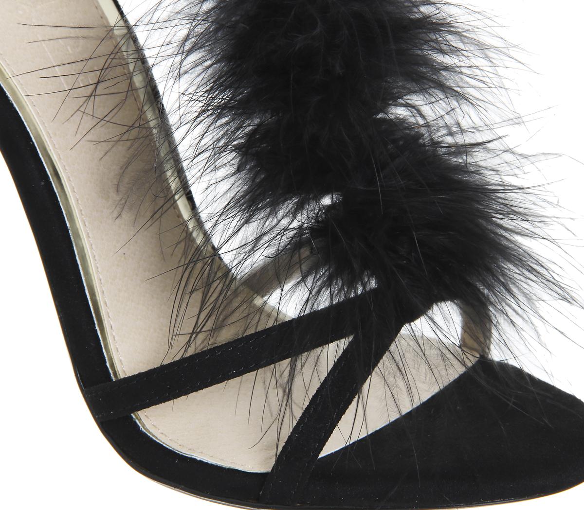 OFFICEArabella Feather Trim SandalBlack