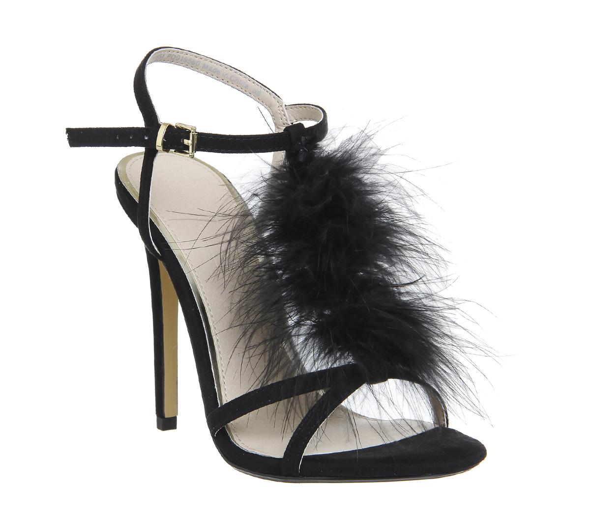 OFFICEArabella Feather Trim SandalBlack