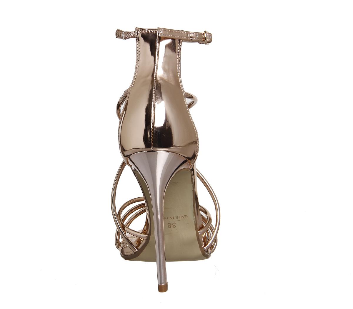 OFFICE Angel Tubular Strap Sandals OFFICE Angel Tubular Strap Sandals Rose Gold Mirror