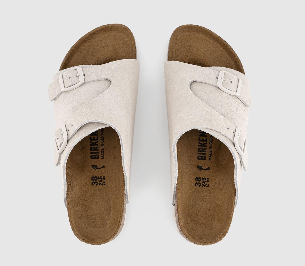 BIRKENSTOCKZurich SandalsAntique White Suede
