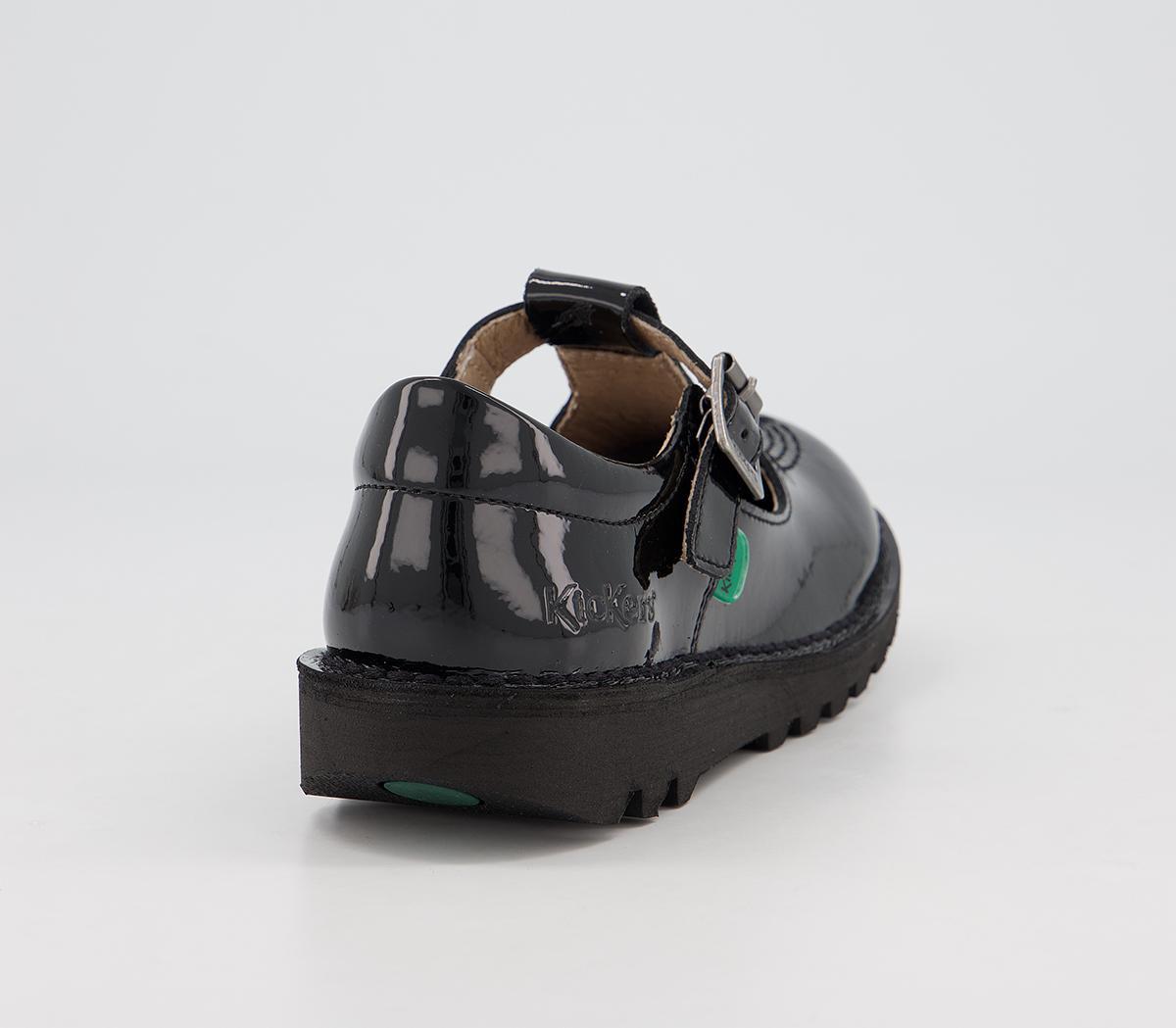 Kickers Kick T Bar Kids Shoes Kickers Kick T Bar Kids Shoes Black Patent