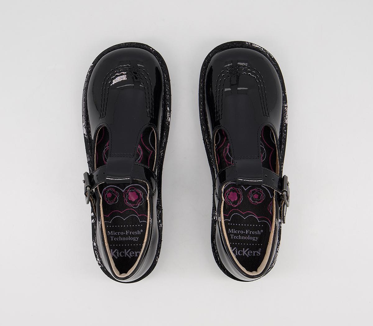 Kickers Kick T Bar Kids Shoes Kickers Kick T Bar Kids Shoes Black Patent