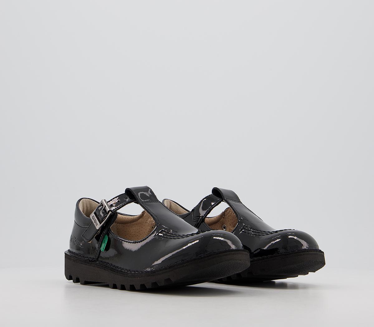 Kickers Kick T Bar Kids Shoes Kickers Kick T Bar Kids Shoes Black Patent