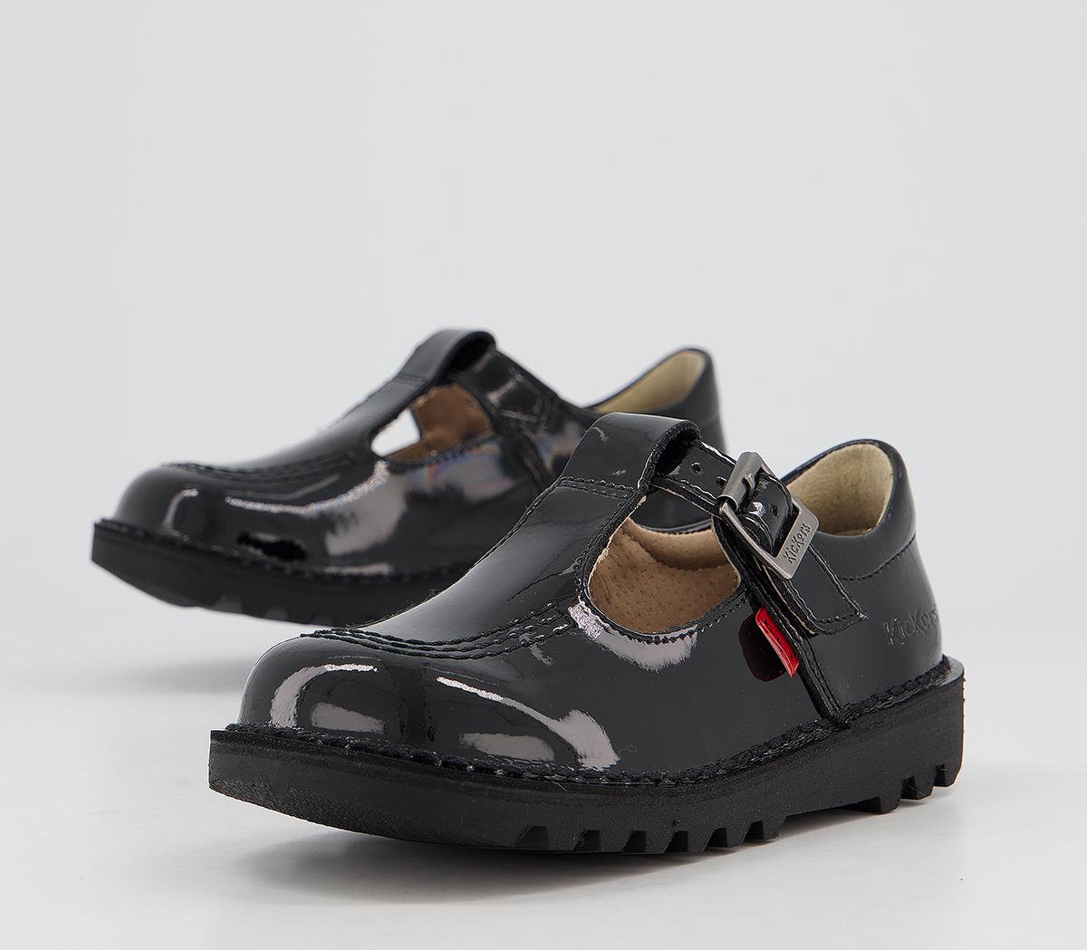 KickersKick T Bar InfantBlack Patent