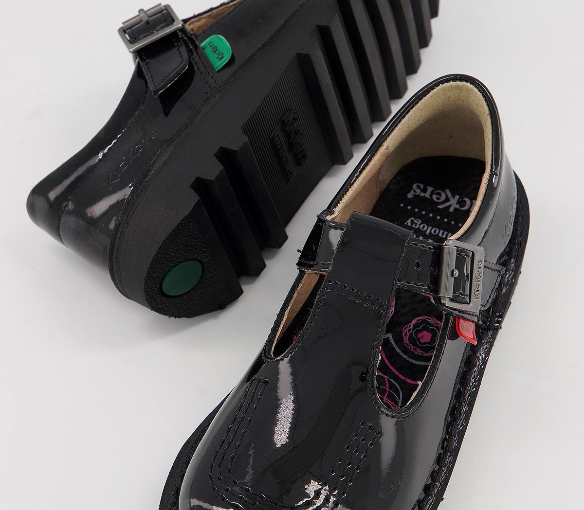 KickersKick T Bar InfantBlack Patent
