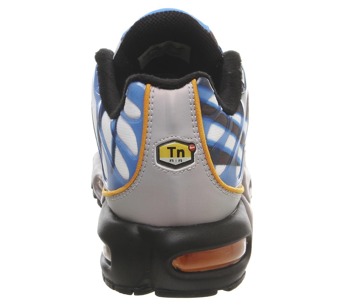 NikeAir Max Plus TrainersPhoto Blue Wolf Grey Orange Black Qs
