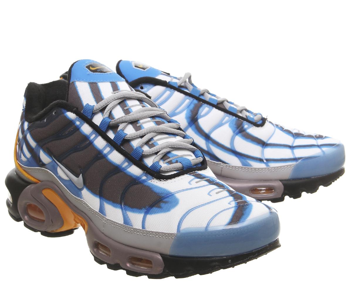 NikeAir Max Plus TrainersPhoto Blue Wolf Grey Orange Black Qs