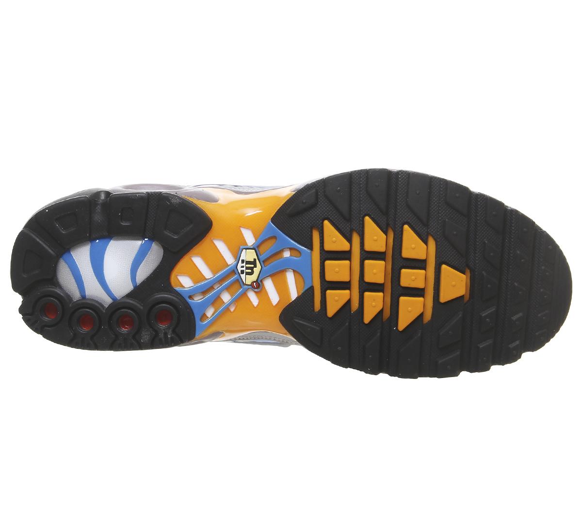 NikeAir Max Plus TrainersPhoto Blue Wolf Grey Orange Black Qs