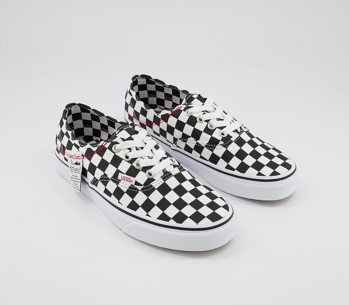 Vans Authentic Trainers Diy Checkerboard True White Unisex Sports