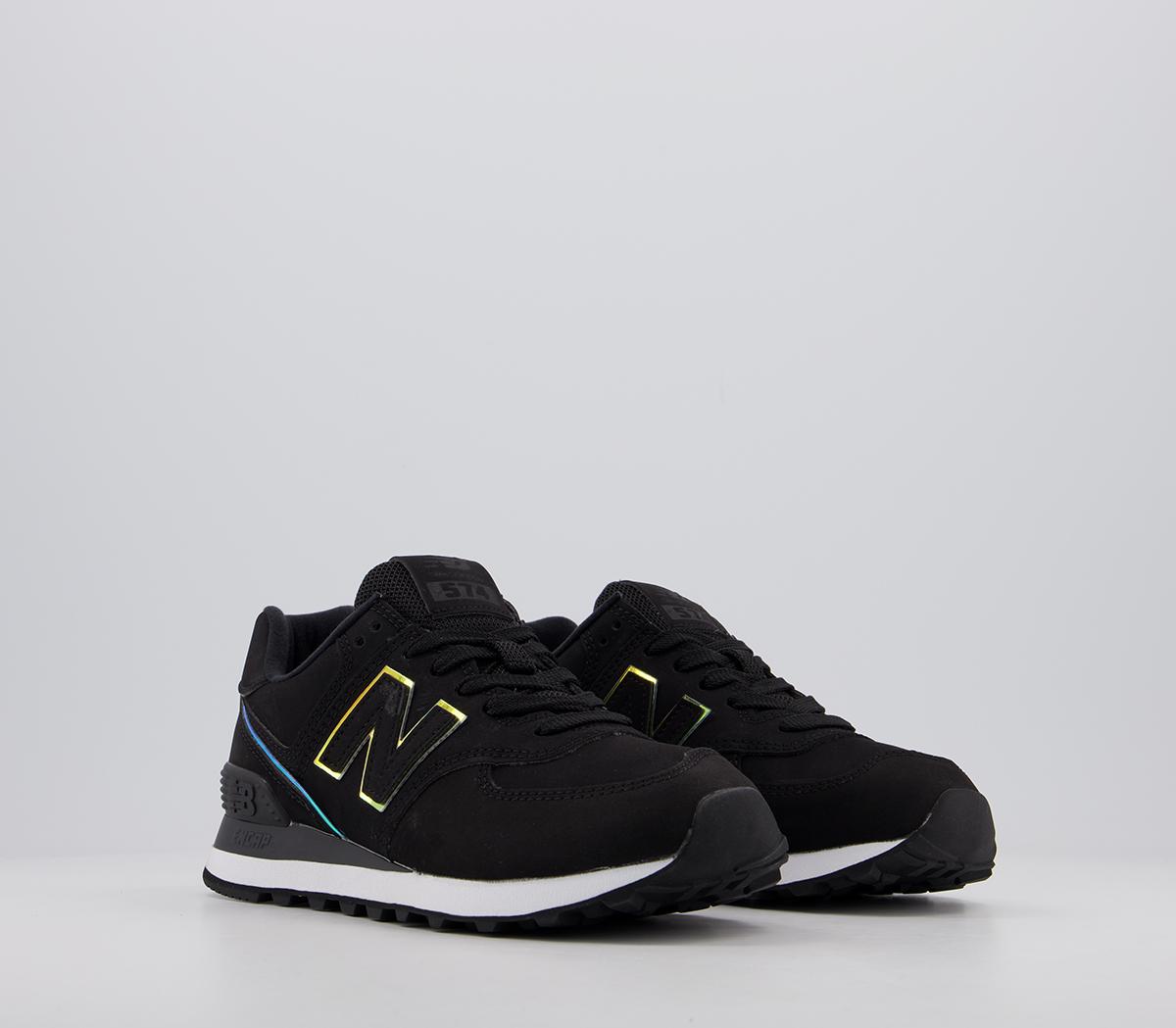 New Balance 574 Trainers Black White Women's Trainers